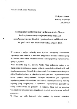 Prof zw. dr hab Janina Wyczesany Wielki jest człowiek, kt&oacute;ry się