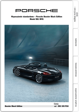 Wyposażenie standardowe – Porsche Boxster Black Edition Model