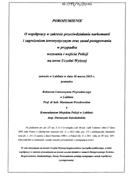 Porozumienie o współpracy w zakresie