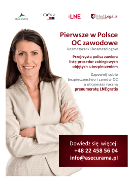 Pierwsze w Polsce OC zawodowe kosmetyczek i
