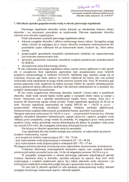 Określenie sposobu gospodarowania wodą w okresie pierwszego