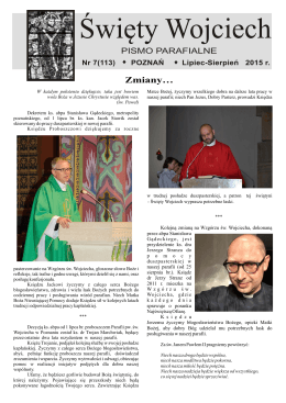 113/2015 - Parafia pw. św. Wojciecha w Poznaniu