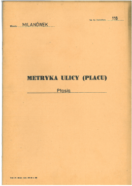 METRYKA ULICY (PLACU)