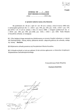 Treść uchwały - Obywatelski Koszalin