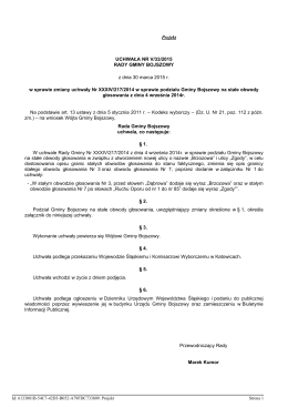 Uchwała Nr V/33/2015 Rady Gminy Bojszowy z dnia 30 marca