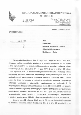 Ł ĹlłEG-IONALNA. IZBA OBRACHUNKOWA ` W OPOLU