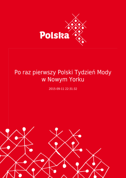 Po raz pierwszy Polski Tydzień Mody w Nowym Yorku