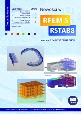 Nowe funkcje w RFEM 5 i RSTAB 8