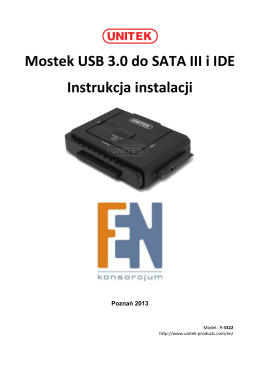 Mostek USB 3.0 do SATA III i IDE Instrukcja instalacji