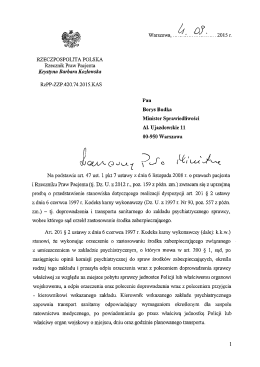 Wystąpienie do Ministra Sprawiedliwości
