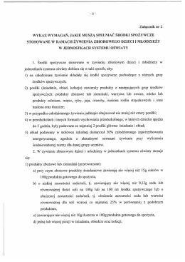 Wykaz wymagań jakie muszą spełnić środki