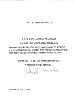 MY TERESA I RYSZARD JANICCY Z GŁĘBI SERCA PRAGNIEMY