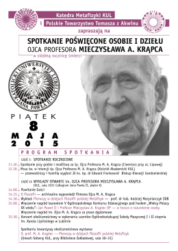 SPOTKANIE POSWIĘCONE OSOBIE I DZIEŁU