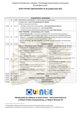 Program III Konferencji „Wiedza i Technologie