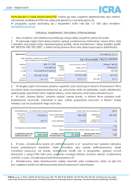 ICRA – TNIEMY RATY Formularz jest w wersji edytowalnej PDF