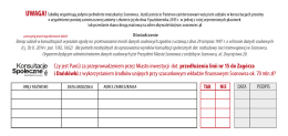 uwAGA! Tabelkę wypełniają jedynie pełnoletni