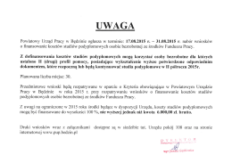 UWAGA - Powiatowy Urząd Pracy w Będzinie