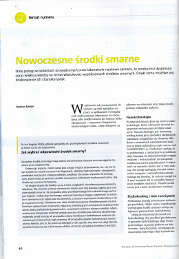 Nowoczesne środki smarne