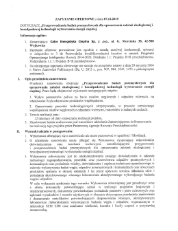 DOTYCZĄCE „Przeprowadzenia badań przemysłowych dla