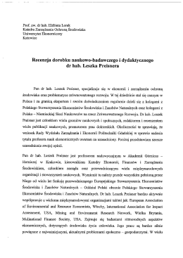 Recenzja prof. zw. dr hab. Elzbieta Lorek