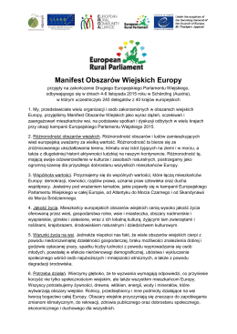 Manifest Obszarów Wiejskich Europy 2015