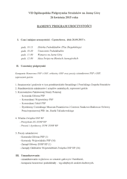 VII Ogólnopolska Pielgrzymka Strażaków na Jasną Górę 26 kwietnia