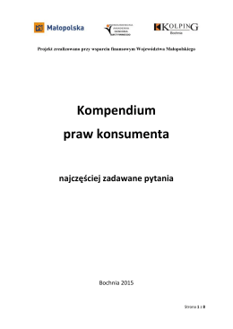 Kompendium praw konsumenta najczęściej zadawane pytania