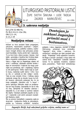 liturgijsko pastoralni listić - Župa Sv. Šimuna i Jude Tadeja