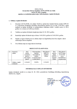 ODLUKA IZVANREDNE GLAVNE SKUPŠTINE 06.04.2016