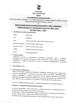 Program hospodárskeho a sociálneho rozvoja obce