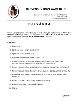 pozvánka a program - Slovenský hovawart klub