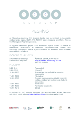 Page 1 oooo / MEGHÍVÓ Az Alternatíva Alapítvány 2015 tavaszán