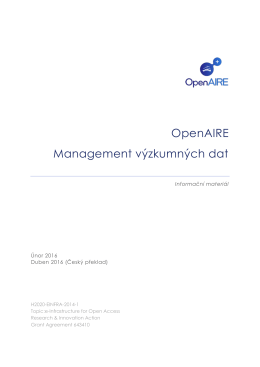 OpenAIRE Management výzkumných dat