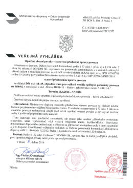 Stanovení přechodné úpravy provozu na dálnici D56 č. j. 67/2016