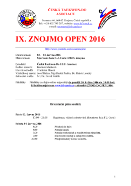 Propozice IX.Znojmo open 2016
