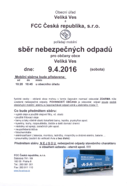 Page 1 Obecní úřad Veliká Ves 3 FCC Česká republika, s.r.o.