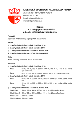 rozpis VZ PAS pořádaných ASK Slavia Praha