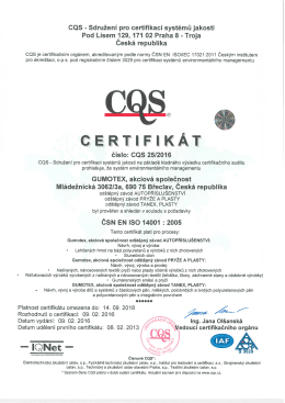 Page 1 CQS - Sdružení pro certifikaci systémů jakosti Pod Lisem