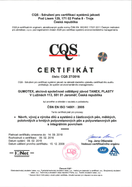 Page 1 CQS - Sdružení pro certifikaci systémů jakosti Pod Lisem