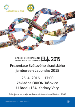 Prezentace Světového skautského jamboree v Japonsku 2015 25. 4