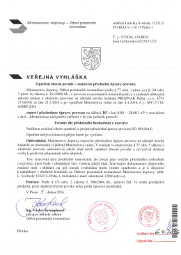Stanovení přechodné úpravy provozu na dálnici D5 č. j. 57