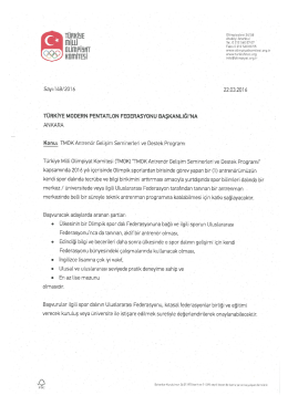 TMOK Yazısı - TÜRKİYE Modern Pentatlon Federasyonu