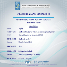 Epilepsi İle Yaşam Semineri II - Türkiye Epilepsi ve Hasta Yakınları