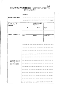 Page 1 Ek-2 GEN&Ccedil; &Ccedil;İFT&Ccedil;İ PROJE DESTEK PROGRAMI TANITIM