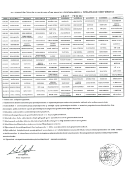 11 Nisan Tarihli &Ouml;ğretmen N&ouml;betleri(Okul)