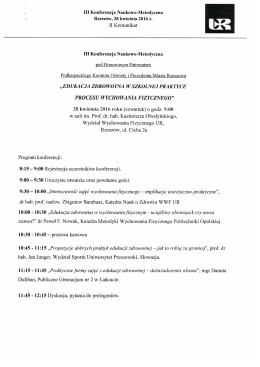 III Konferencja Naukowo - Metodyczna
