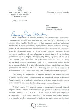 Wystąpienie generalne Ministra