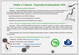 Studia w Chinach - Stypendia Konfucjańskie 2016