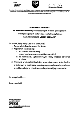 KONKURS PLASTYCZNY dla dzieci uczęszczających do