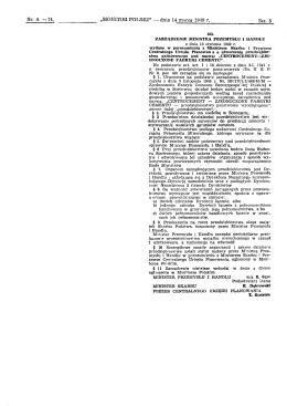 Page 1 Nr. A – 14. „MONITOR POLSKI“ – dnia 14 marca 1949 r. . Str
